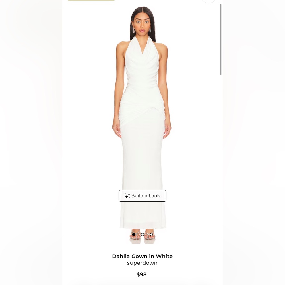 Superdown White Halter Maxi Dress